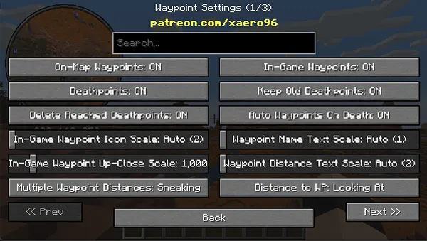 Мод Multiplayer Waypoint System для Minecraft